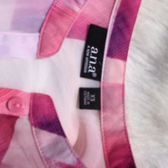 A.N.A Sheer Blouse Long Sleeve Size XS Pink Shirt - Picture 2 of 10